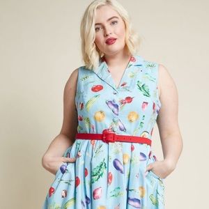 It's an Inspired Taste Cotton Dress in Veggies 1X